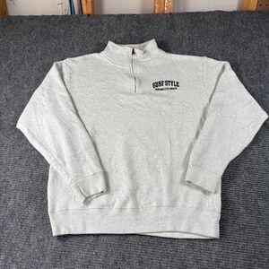 Surf Style Panama City Beach Quarter Zip Pullover Sweatshirt Oatmeal Mens XL